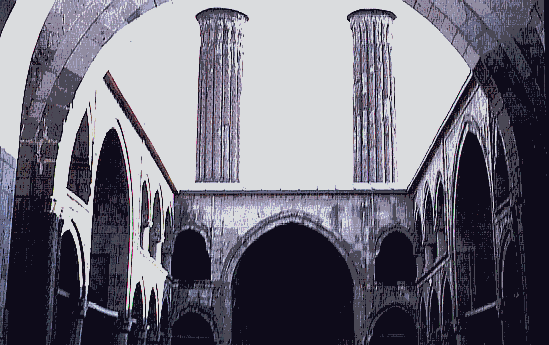 Erzurum Cifte Minareli Madrasa (1271). Courtyard.  Ali U. Peker