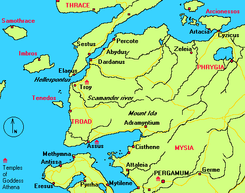 Map of Troy (Illium)-Troad