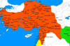 Map of the Hittite Empire at its greatest extent under Suppiluliuma I (c.13501322) and Mursili II (c.13211295).