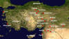 Kltepe'nin başlıca Hitit ve Asur Şehirleri arasındaki konumunu gsteren harita.(Kanesh)