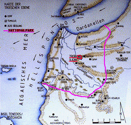 Map of Troy (Illium)-Troad