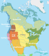 Cultural areas of North America at time of European contact.