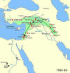 Area of the fertile crescent, circa 7500 BC, with main sites. Aşıklı Hyk, near atalhyk, was one of the foremost sites of the Pre-Pottery Neolithic period. The area of Mesopotamia proper was not yet settled by humans.